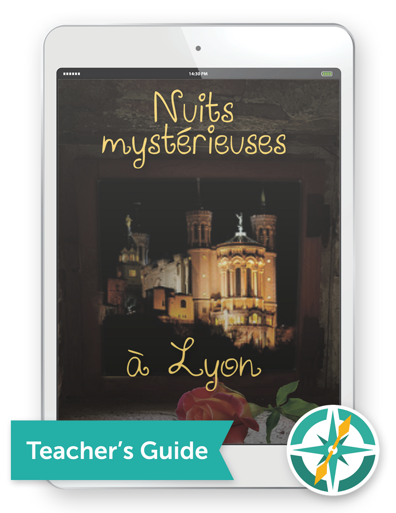 One-year subscription to Nuits mystérieuses à Lyon Premium Teacher Guide, Student Edition FlexText®, and Explorer